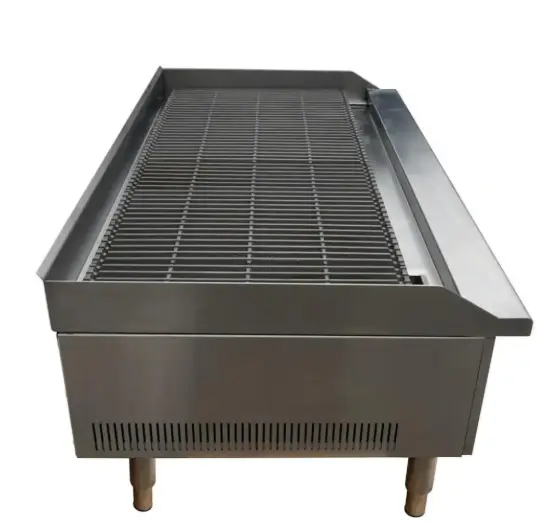 גריל גז תעשייתי דלפקי עם אבני לבה רוחב 90 ס”מ
