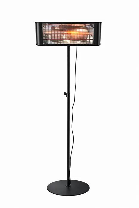 תנור חימום אינפרא אדום + שלט | דגם premium 2500W | שחור מט - על עמוד סטנד + שלט