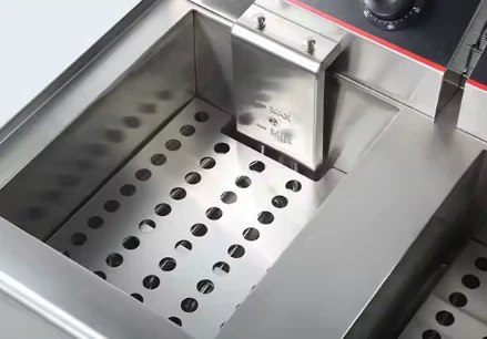 ציפסר חשמלי כפול חד פאזי דלפקי 10+10 ליטר 3KW+3KW עוצמי במיוחד + ברז