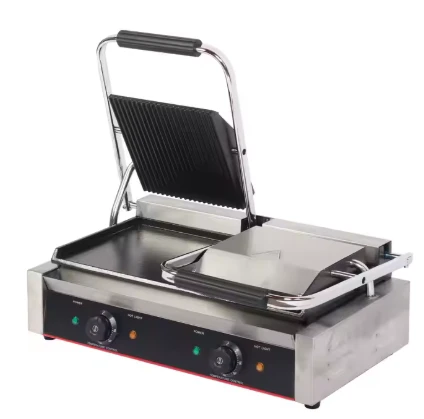 טוסטר תעשייתי מקצועי כפול - משטח תחתון חלק עליון פסים