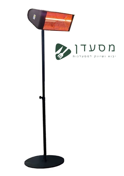 תנור חימום אינפרא אדום + שלט | דגם premium 2500W | שחור מט - על עמוד סטנד