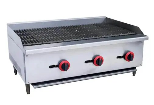 גריל גז תעשייתי דלפקי עם אבני לבה רוחב 90 ס”מ