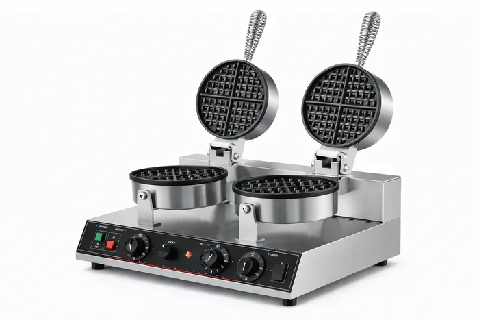 מכונת וופל בלגי עגול כפול מתהפך – דגם דיגיטלי פרימיום